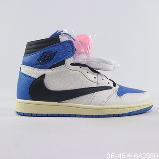 Descuento Nike Air Jordan 1 mid aj1 Hombres Mujeres Deportes Zapatos De Baloncesto Blanco Azul 2C
