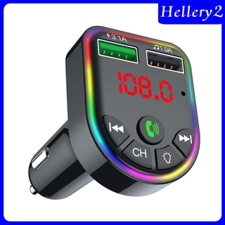 [Hellery2] cargador de coche inalámbrico Bluetooth FM transmisor de carga rápida soporte tarjeta TF