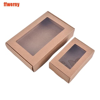 [ffwerny] 5 piezas de papel kraft diy caja de regalo de pvc ventana caramelo jabón embalaje ventana pantalla (2)