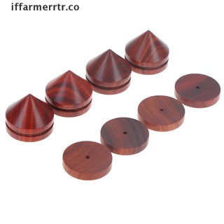 【iffarmerrtr】 4Pcs Rosewood speaker isolation feet stand 23mm/0.91" wooden spikes base pads CO