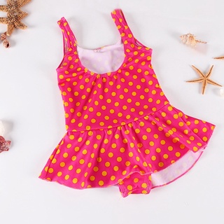 <Shopee15> moda verano niños bebé niña de dibujos animados impresión lindo traje de baño de una sola pieza trajes de baño (9)