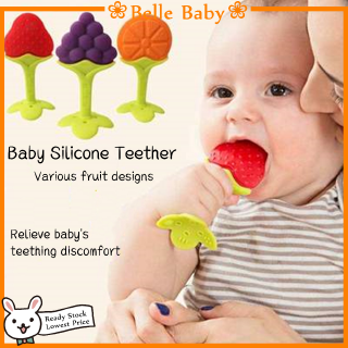 Mordedor de silicón para bebés en forma de fruta/mordedor para bebés sin BPA