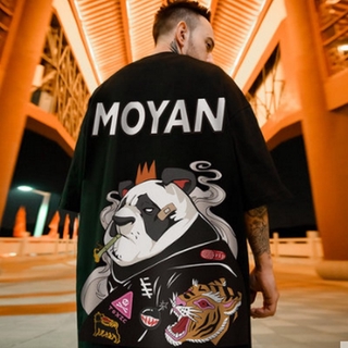 Camiseta De Manga corta con estampado De Panda a la Moda Hip-Hop para hombre