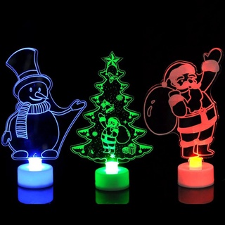 brillante colorido acrílico pequeño árbol de navidad decoración led decorativo luz de fiesta suministros de navidad luz de noche