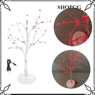 [Shopgg] Alambre de cobre LED luz de árbol recargable con batería USB luz de noche de navidad creativo Bonsai jardín interior dormitorio