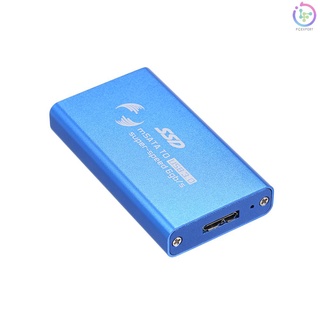Msata a USB caso convertidor adaptador caja externa mSATA SSD caja caja externa (azul) (3)