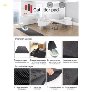 Din 40x50 cm Tapete De doble capa De gato Litter caja De control impermeable Eva Scatter Pad antideslizante para Proteger piso alfombra De alimentación