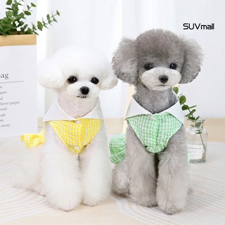 suv- falda para mascotas a cuadros volantes de algodón mono impresión botones pequeño perro cachorro vestido ropa para primavera/verano