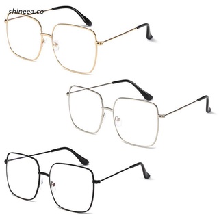shin moda hombres mujeres retro metal marco cuadrado gafas ópticas gafas gafas anti-azul luz gafas