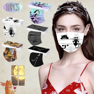 Unisex Impresión Máscara Boca Denim Gato Cara Temática Transpirable Máscaras