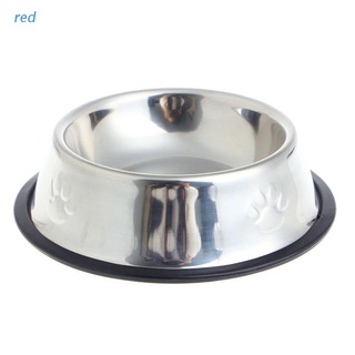 red Pet Dog Cat Puppy Stainless Steel Travel Feeder Feeding Food Bowl Water Dish Hot