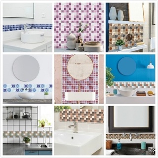 12 colores mosaico simulación azulejo pegatinas de pared transferencias cubiertas para renovación de la casa diy mural waterpoof peel & stick papel pintado de pvc (9)