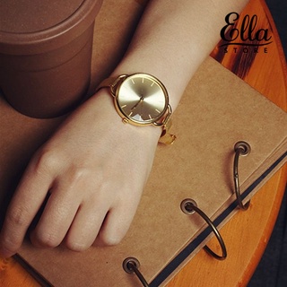 Ellastore123 - reloj de pulsera de cuarzo con banda de malla metálica fina para mujer