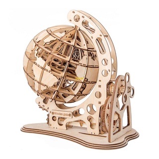 Youn 3D globo de madera rompecabezas DIY mecánico Drive modelo de transmisión engranaje giratorio decoración