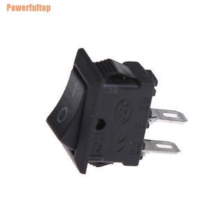 powerfultop@!10pcs 10*15 mm pequeño interruptor basculante negro kcd1-11 250vac/3a 6a 125v ac 2p interruptores (5)