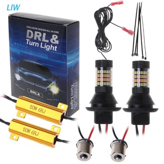 liw 2pcs 1156 ba15s 96-led 3014 50w dual-color switchback drl kit de luz de señal de giro