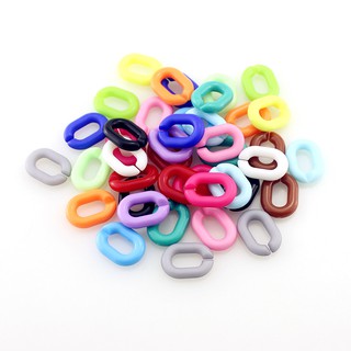 50 pzas/bolsa de 15*20mm coloridas eslabones de cadena de acrílico accesorios diy para hacer joyería anillo de fabricación de pulsera en forma de anillo abierto