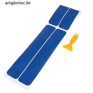 [Artglorioc] set/4 piezas De Fibra De Carbono De Fibra Azul Para puerta De coche protección De pezón (2)