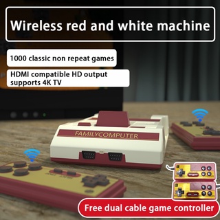 【Ready stock】 2.4G Wireless Game Console FC Family Video Game Console Dual Handles Built in 1000 Games Home Game Console Children Gifts (2)