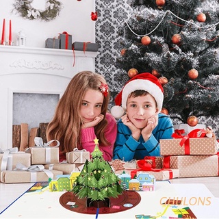ghulons árbol de navidad 3d pop-up tarjeta hecha a mano tarjetas de felicitación para navidad invierno vacaciones regalo año nuevo postal