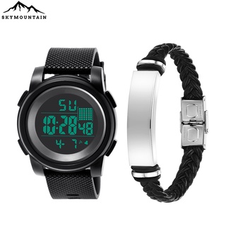 Sky mountainain 2pzas reloj De pulsera deportivo impermeable electrónico Digital Luminoso para hombre (2)