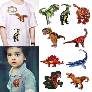 TURNWARD Clothes Badges Clothes Sticker Sewing Clothing Accessories Dinosaur Embroidery Patches DIY Iron On Patch Cartoon Embroidered Animals