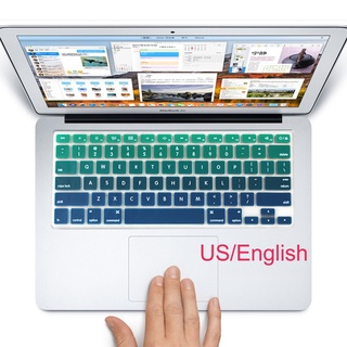 Silicona US English gradiente Color teclado cubierta para MacBook 12 4 Pro 13 sin barra táctil 8