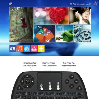 Retroiluminado GHz teclado inalámbrico Touchpad ratón de mano Control remoto 4 colores retroiluminación para Android TV BOX Smart TV PC Notebook (6)