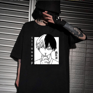 Harajuku Camiseta De Los Hombres Anime My Hero Academia Shoto Todoroki Tops Camisetas (1)