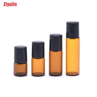 Ziyulin 10 unids/pack 1ml 2ml 3ml 5ml ámbar delgado rollo de vidrio en botella viales de aceite esencial