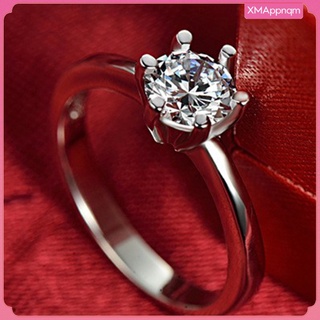 1 quilates anillo de compromiso de diamante nupcial de plata de ley cz anillo joyería