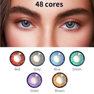 1 par de lentes de contacto para ojos de colores naturales anuales para maquillaje de miel de cuarzo