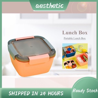 compartimento de plástico caja de almuerzo portátil caja de almuerzo estudiante de gran capacidad sellado caja de almuerzo cuadrado de doble capa de fruta caja de almuerzo estética1