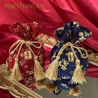 pinadaen moda caramelo bolsa portátil bolsas de regalo cordón bolsillo boda fiesta creativo polvo proteger borla bolsa de caramelo bolsas