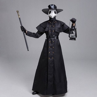 s-4xl disfraz de halloween medieval steampunk estilo americano plaga doctor disfraz largo pico cuervo máscara disfraces horror vestir