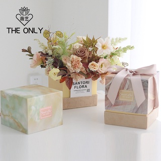 Weiyi patrón de mármol caja de flores caja de embalaje de flores cuadradas caja de ramo caja de rega