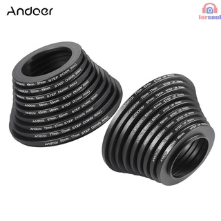 [L.S]Andoer 18pcs 37-49-52-55-58-62-67-72-77-82 mm Step Up/low Lens filtro Metal adaptador anillo Kit