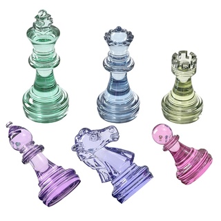 Onm 6 pzs Molde De Resina epoxi Internacional De ajedrez Molde De silicona Diy manualidades decoraciones De hogar herramientas De fundición (4)