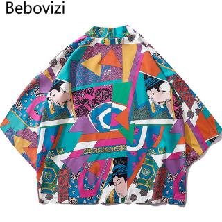 Nuevo 2019 rosa Kimono blusa Blazer Cardigans grande más el tamaño suelto mujeres hombres Harajuku túnicas