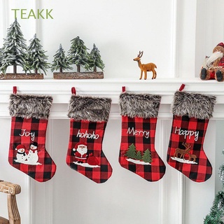 teakk rojo cuadros niños regalo calcetines adorno calcetín medias de navidad caramelo bolsa de regalo creativo alce navidad árbol decoración santa claus muñeco de nieve caramelo calcetines
