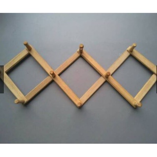 Percha plegable de madera para ropa, percha de pared, percha de madera, soporte (4)
