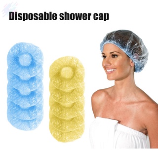 gorros de ducha desechables 100 piezas de plástico impermeable transparente gorro de baño ducha pelo gorra
