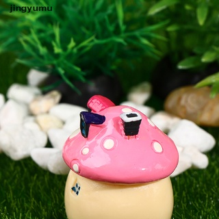 [jing] 4 piezas de resina mini hongo casa miniatura jardín micro paisaje decoración de hadas. (1)