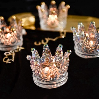 votive portavelas set de 12 portavelas de cristal corona para boda, fiesta y decoración del hogar (transparente) (6)