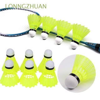 lonngzhuan 3/6/12pcs homehold nylon deportes entrenamiento bolas bádminton volantes estables durable al aire libre plástico interior