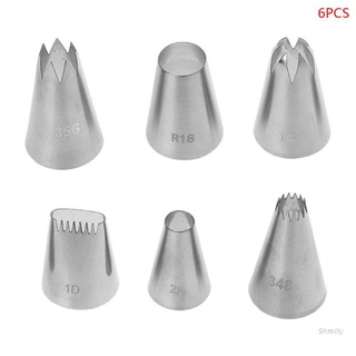 SH 6Pcs/Set New Arrival Tip Set Cream Cookie Piping Nozzle Baking Tools For Cake Decoration and Pastries DIY Stainless Steel