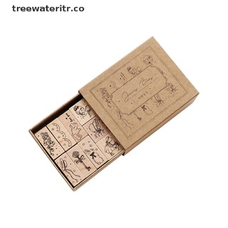 tree number universe flower week - sello de goma de madera para álbum de recortes, manualidades, manualidades.