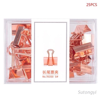 sut 25 unids/caja de oro rosa carpeta clips mensaje ticket papel clip titular organizador coreano oficina suministros escolares