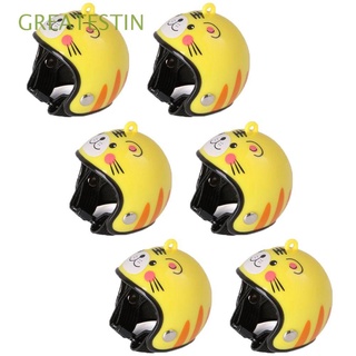 greatestin 6pcs juguete pollo casco accesorios sol lluvia protección sombreros mascota protección casco abs luz mascota suministros divertido pájaro proteger gorra (1)