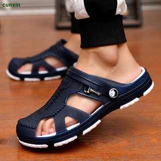 2022 Sandalias De Los Hombres Agujero Zapatos Baotou Antideslizante Baño Al Aire Libre Hogar Zapatillas De Playa Moda